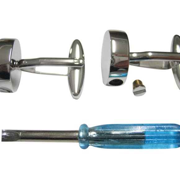 Loving Memory Ashes Container Oval Cufflinks - Picture 1 of 2